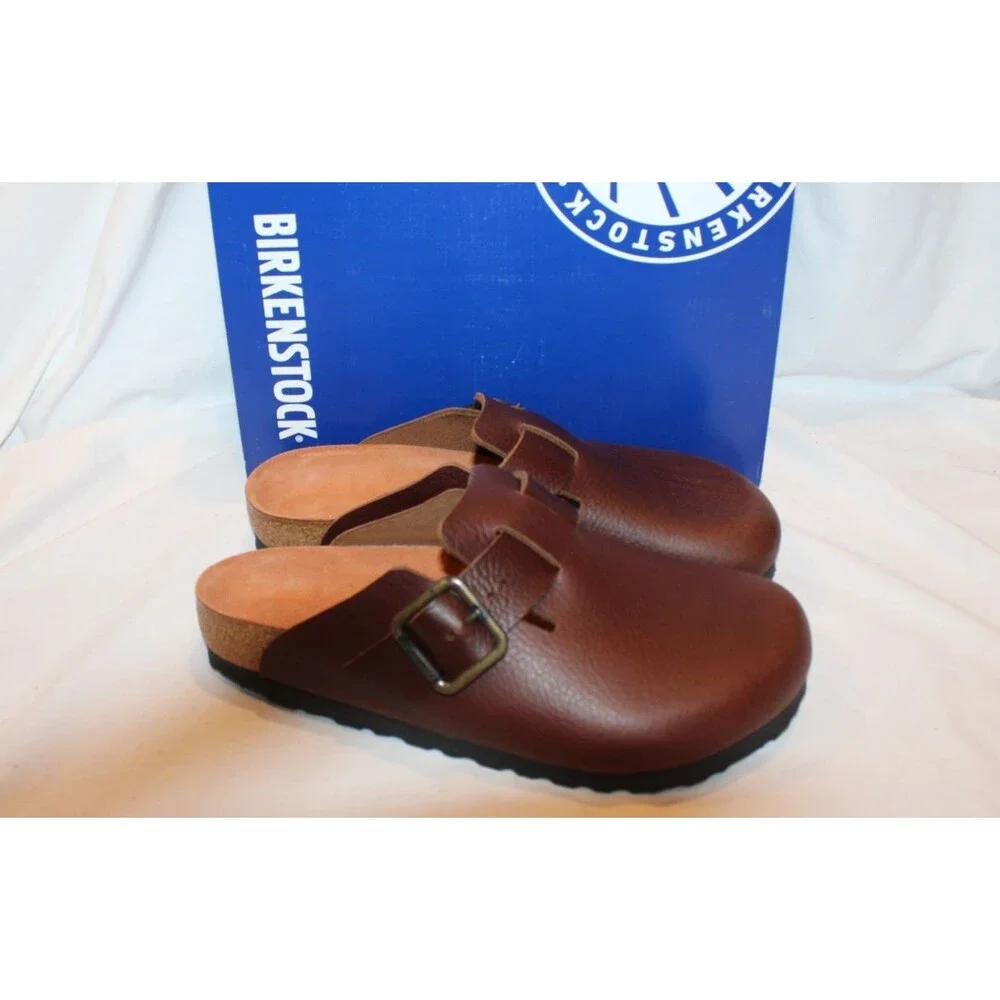 Birkenstock Boston Wire Buckle Men's Leather Sandals Wood Roast EU 42 REG $175